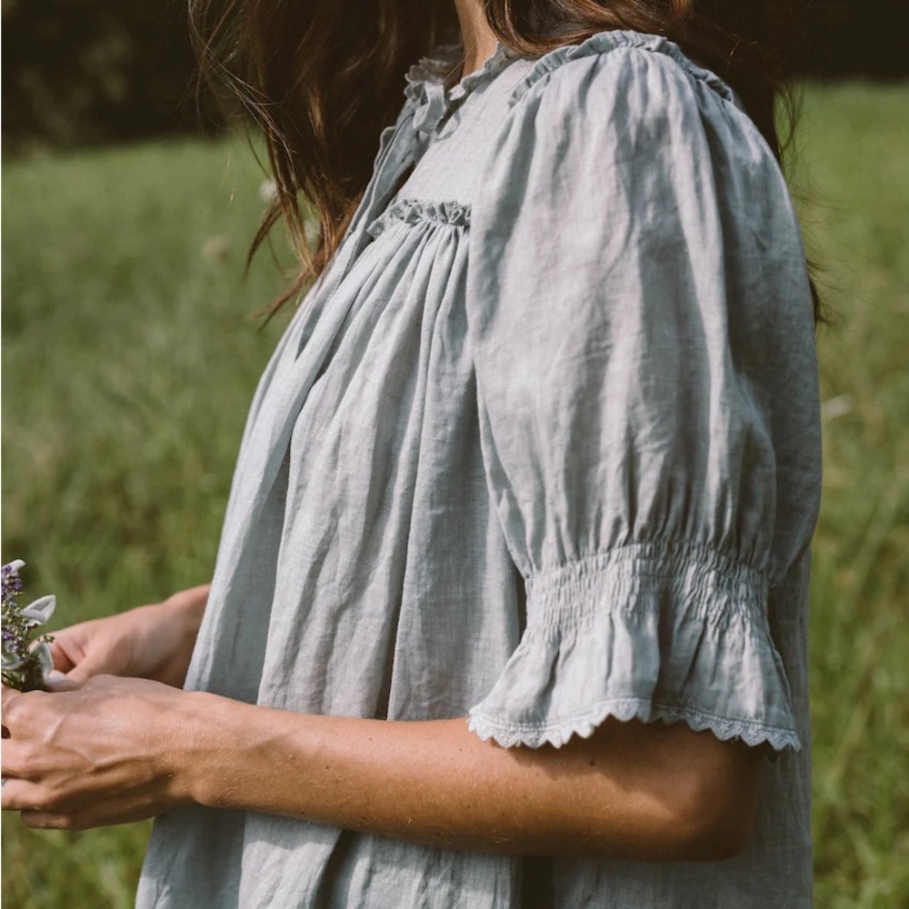Kara Thoms The Meadow Blouse in Blue - Picture 2 of 5
